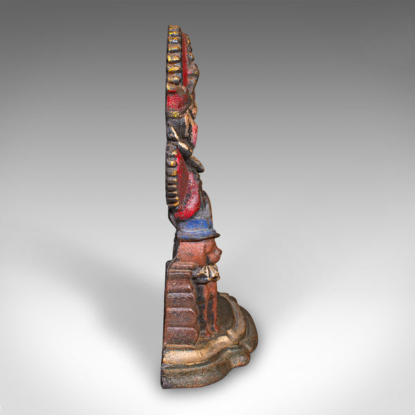 Antique Mr Punch Doorstop, English, Painted Figure, Door Keeper, Victorian, 1880