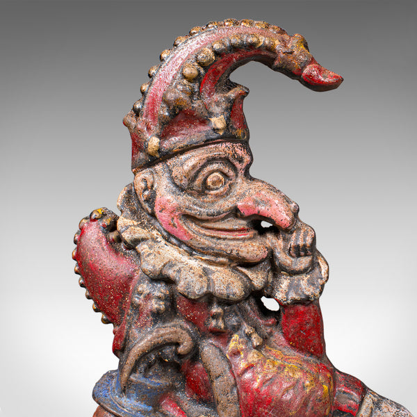 Antique Mr Punch Doorstop, English, Painted Figure, Door Keeper, Victorian, 1880