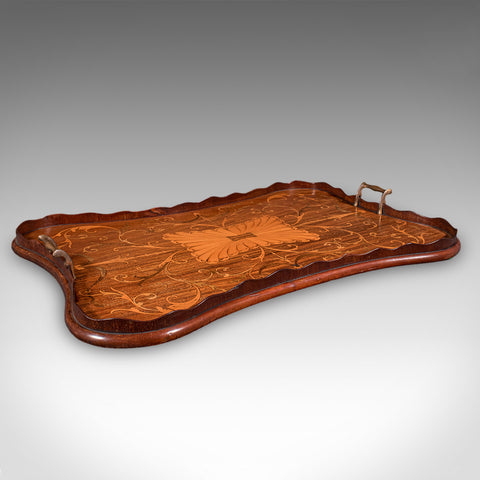 Antique Butler's Serving Tray, English, Afternoon Tea Platter, Inlay, Victorian
