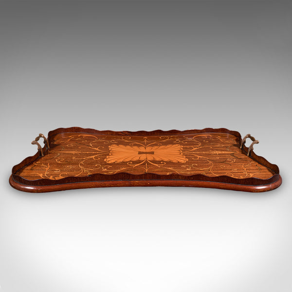 Antique Butler's Serving Tray, English, Afternoon Tea Platter, Inlay, Victorian