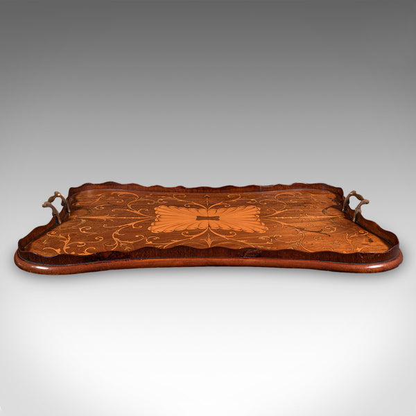 Antique Butler's Serving Tray, English, Afternoon Tea Platter, Inlay, Victorian