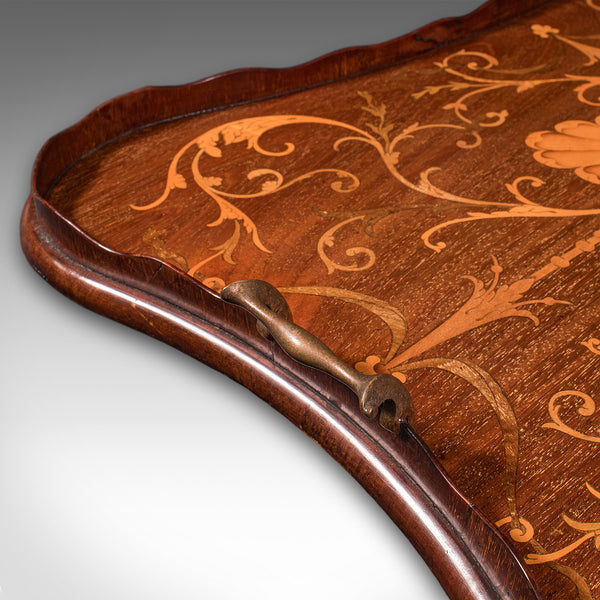 Antique Butler's Serving Tray, English, Afternoon Tea Platter, Inlay, Victorian