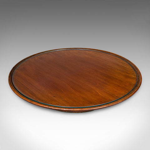 Antique Display Turntable, English, Walnut, Glass, Lazy Susan, Edwardian, C.1910