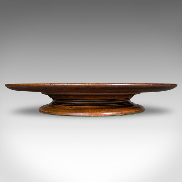 Antique Display Turntable, English, Walnut, Glass, Lazy Susan, Edwardian, C.1910