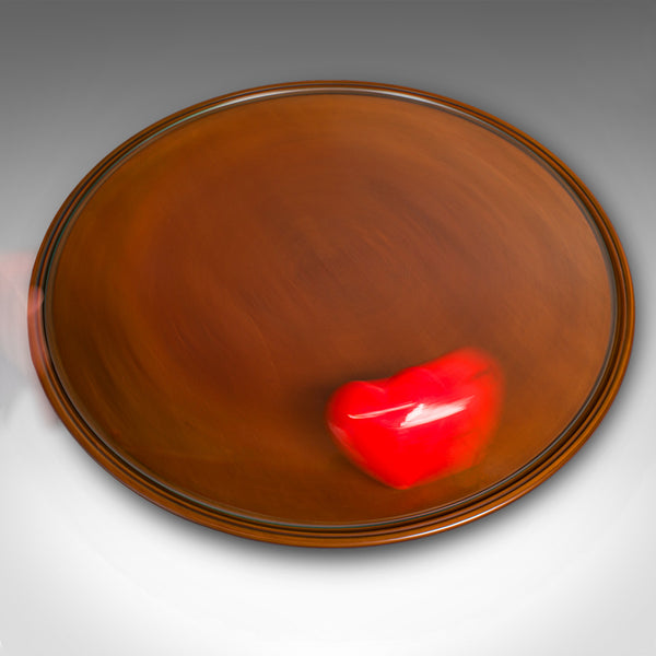 Antique Display Turntable, English, Walnut, Glass, Lazy Susan, Edwardian, C.1910