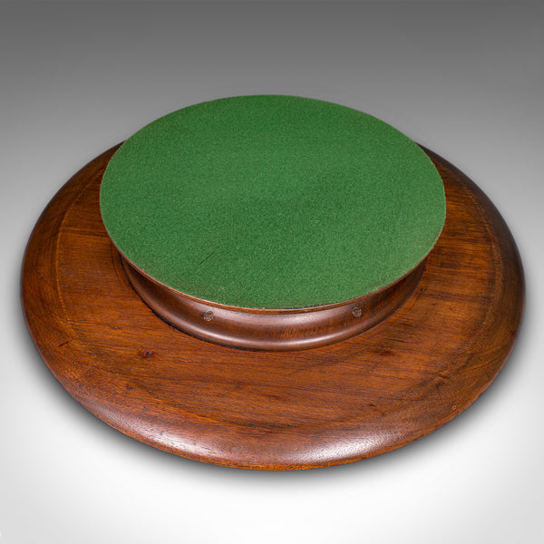 Antique Display Turntable, English, Walnut, Glass, Lazy Susan, Edwardian, C.1910