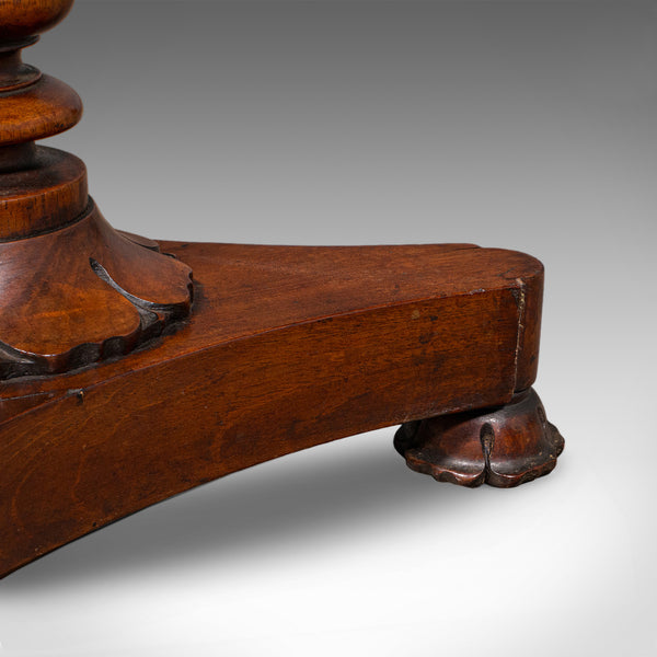 Antique Jardiniere Stand, English, Walnut, Marble, Planter Table, William IV