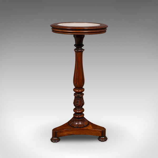Antique Jardiniere Stand, English, Walnut, Marble, Planter Table, William IV