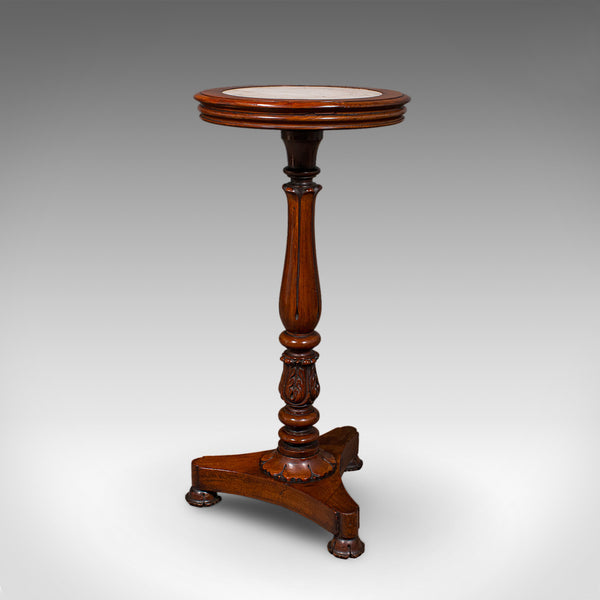Antique Jardiniere Stand, English, Walnut, Marble, Planter Table, William IV