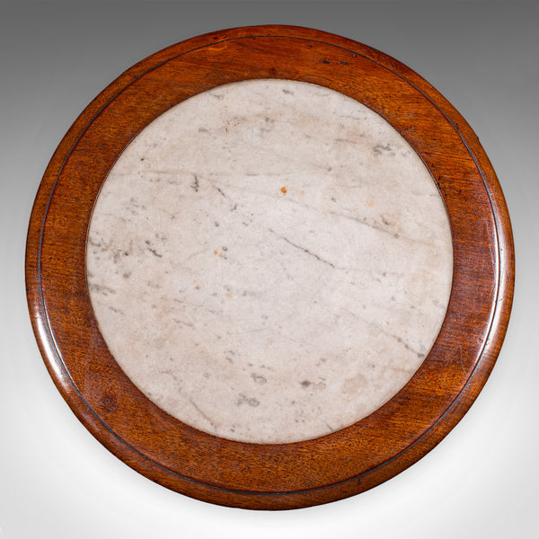 Antique Jardiniere Stand, English, Walnut, Marble, Planter Table, William IV