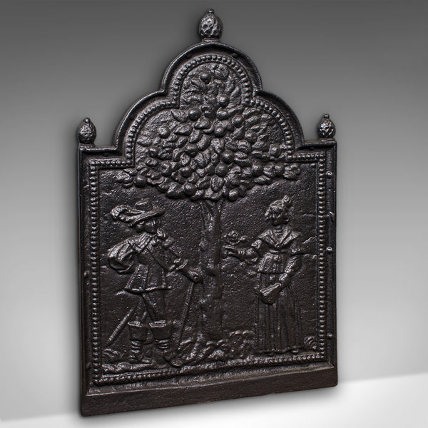 Antique Tree of Life Fire Back, English Cast Iron Fireplace Reflector, Victorian - London Fine Antiques