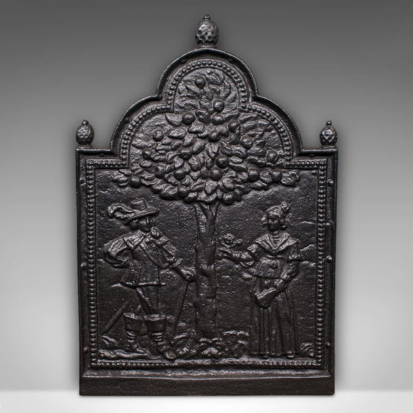 Antique Tree of Life Fire Back, English Cast Iron Fireplace Reflector, Victorian - London Fine Antiques