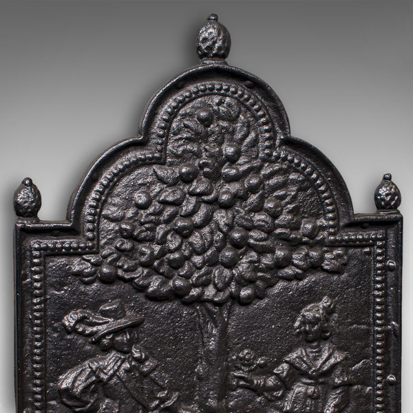 Antique Tree of Life Fire Back, English Cast Iron Fireplace Reflector, Victorian - London Fine Antiques