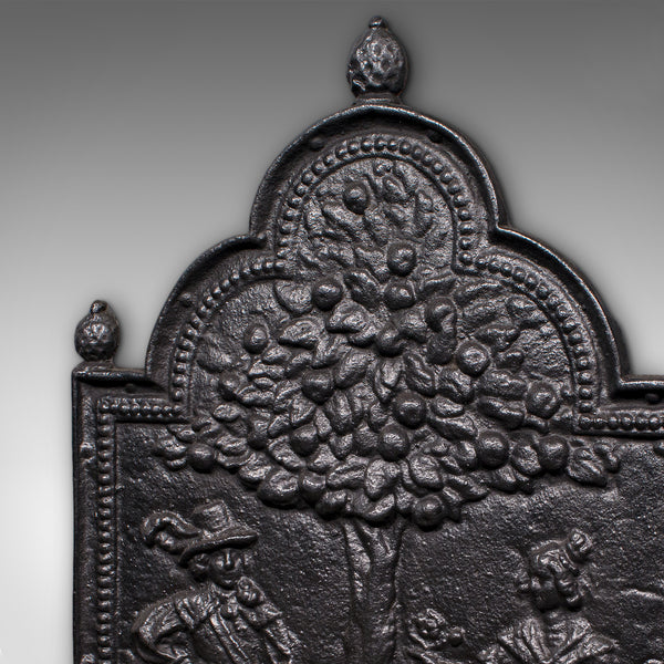 Antique Tree of Life Fire Back, English Cast Iron Fireplace Reflector, Victorian - London Fine Antiques