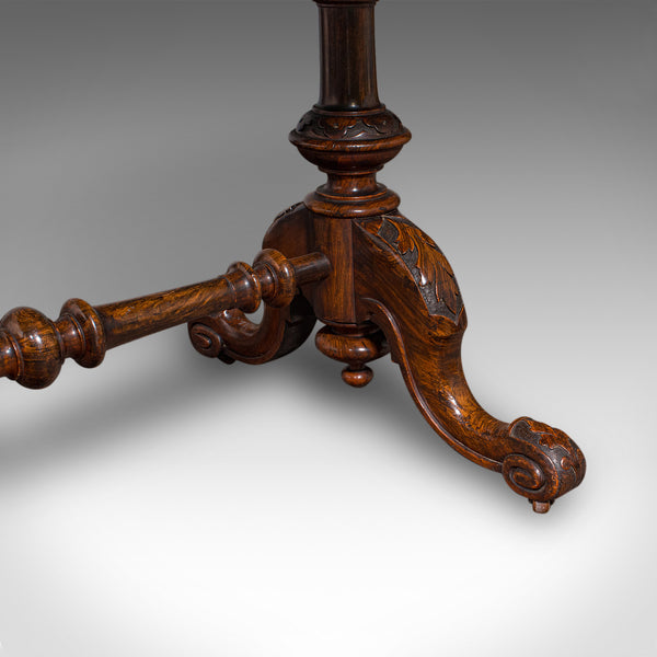 Antique Display Table, English, Burr Walnut, 4 Seat, Oval, Centre, Victorian