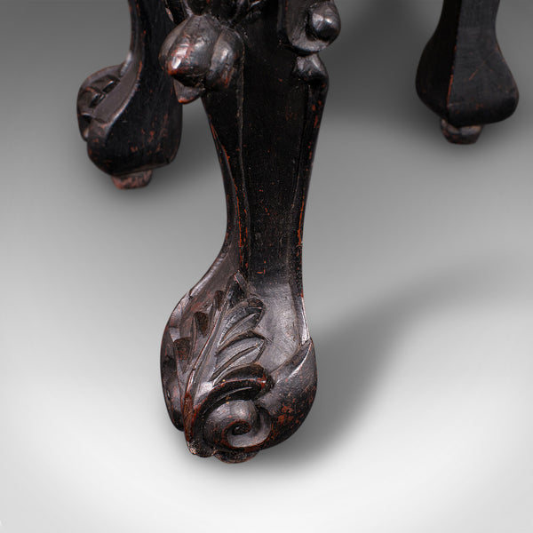 Antique Lamp Table, English, Ebonised, Occasional Stool, Wine Stand, Victorian