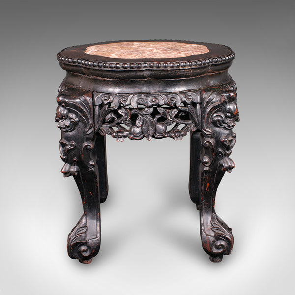 Antique Lamp Table, English, Ebonised, Occasional Stool, Wine Stand, Victorian