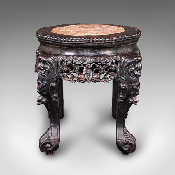 Antique Lamp Table, English, Ebonised, Occasional Stool, Wine Stand, Victorian