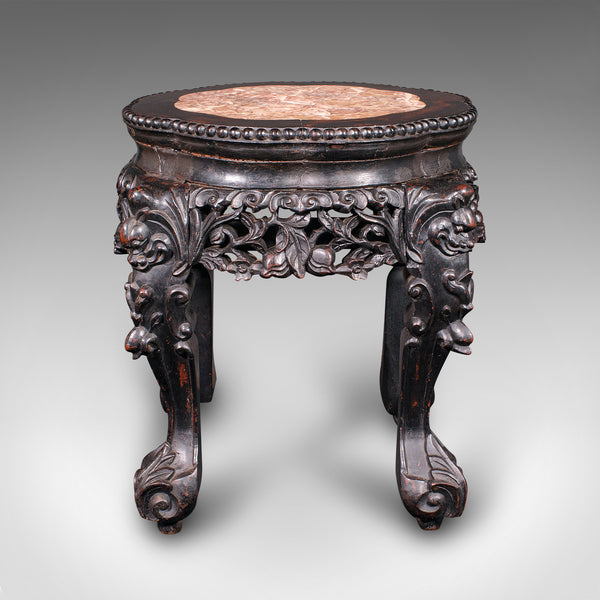 Antique Lamp Table, English, Ebonised, Occasional Stool, Wine Stand, Victorian