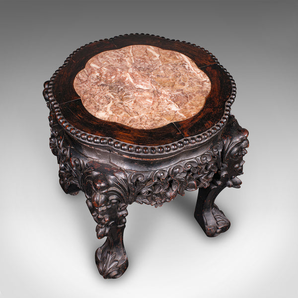 Antique Lamp Table, English, Ebonised, Occasional Stool, Wine Stand, Victorian