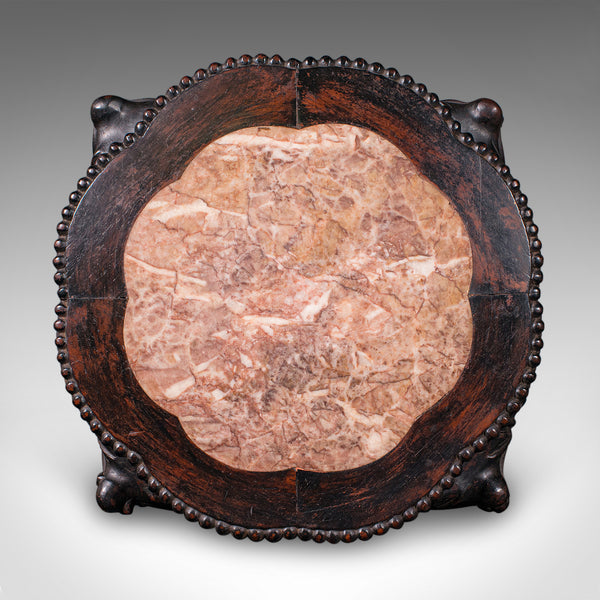 Antique Lamp Table, English, Ebonised, Occasional Stool, Wine Stand, Victorian