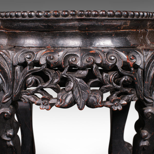 Antique Lamp Table, English, Ebonised, Occasional Stool, Wine Stand, Victorian