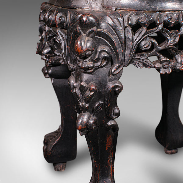 Antique Lamp Table, English, Ebonised, Occasional Stool, Wine Stand, Victorian