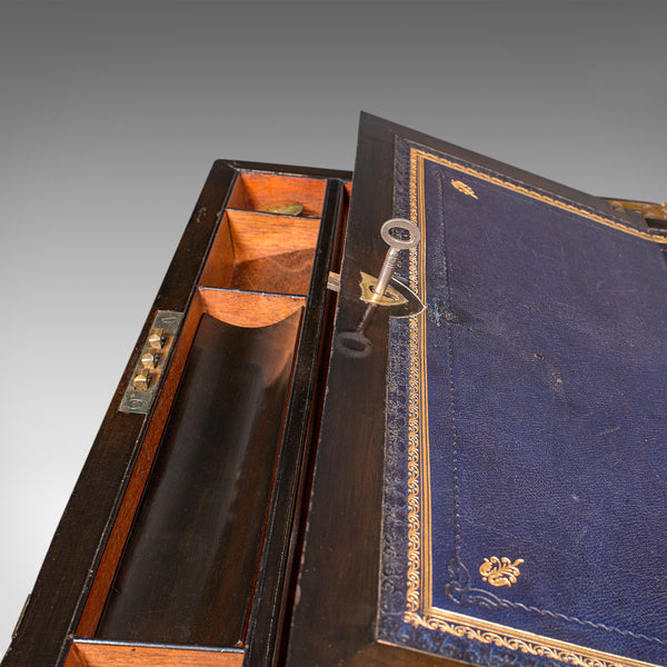 Antique Gentleman’s Correspondence Case, English, Walnut, Writing Slope, Regency