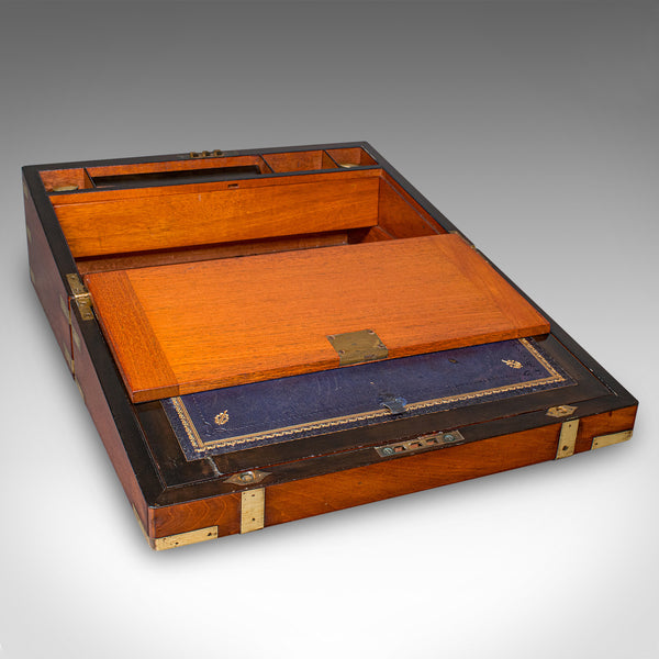 Antique Gentleman’s Correspondence Case, English, Walnut, Writing Slope, Regency