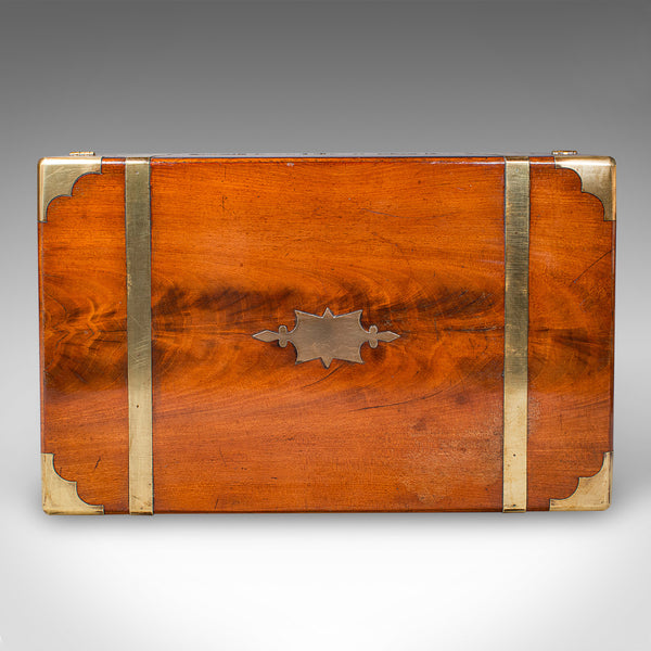 Antique Gentleman’s Correspondence Case, English, Walnut, Writing Slope, Regency