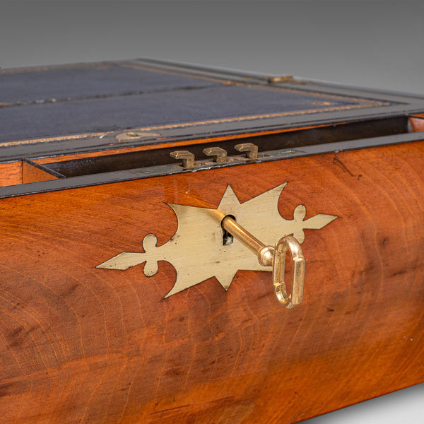 Antique Gentleman’s Correspondence Case, English, Walnut, Writing Slope, Regency