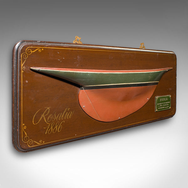 Vintage Half Hull Model, English, Shipwright’s Display Plaque, Mid Century, 1960