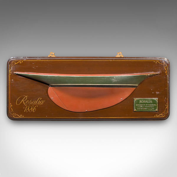 Vintage Half Hull Model, English, Shipwright’s Display Plaque, Mid Century, 1960