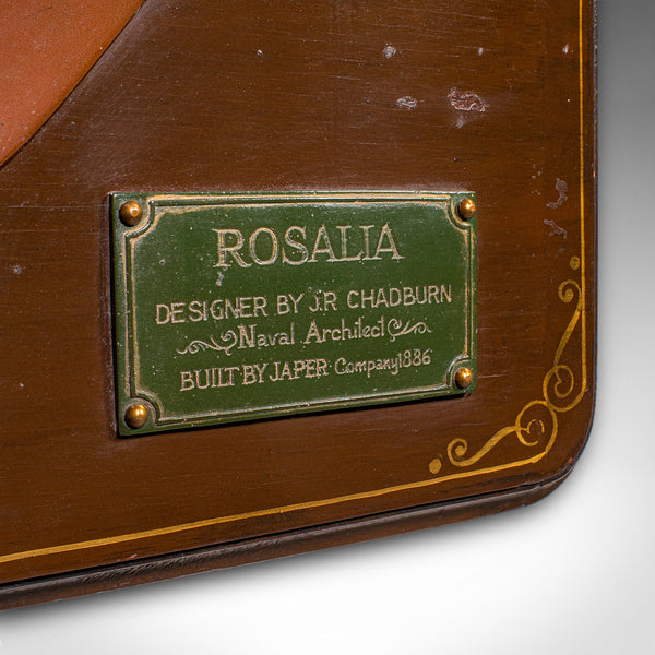 Vintage Half Hull Model, English, Shipwright’s Display Plaque, Mid Century, 1960