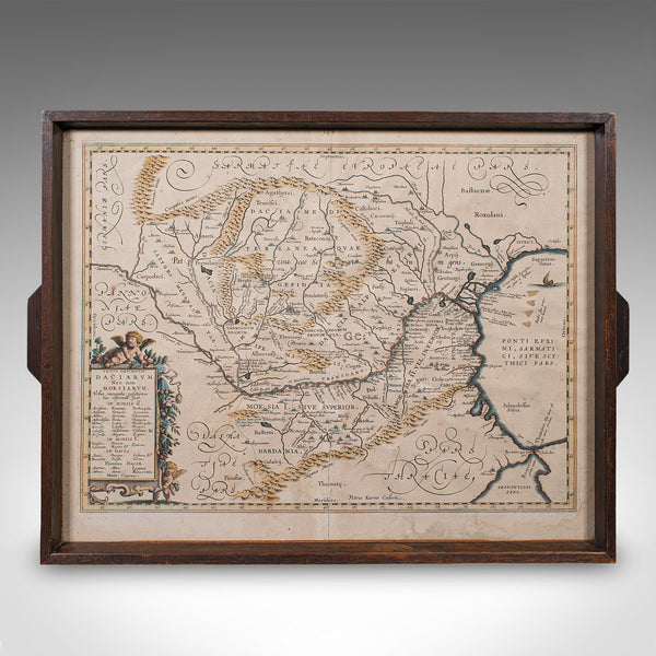 Antique Cartographer's Serving Tray, English, Platter, European Map, Edwardian - London Fine Antiques