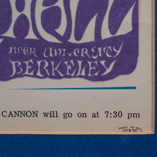 Original Concert Poster, American, Psychedelic Art, Berkeley Free Press, C.1970