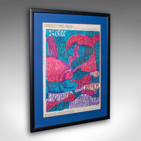 Original Concert Poster, American, Psychedelic Art, Berkeley Free Press, C.1970