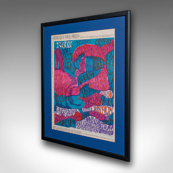 Original Concert Poster, American, Psychedelic Art, Berkeley Free Press, C.1970