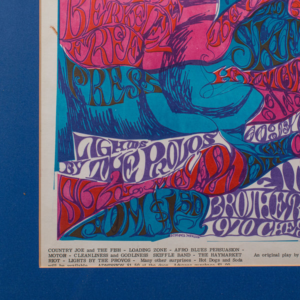 Original Concert Poster, American, Psychedelic Art, Berkeley Free Press, C.1970