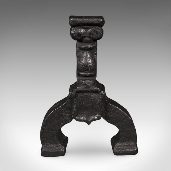 Antique Fireplace Hearth Set, English, Fire Basket, Andirons, Victorian, C.1870