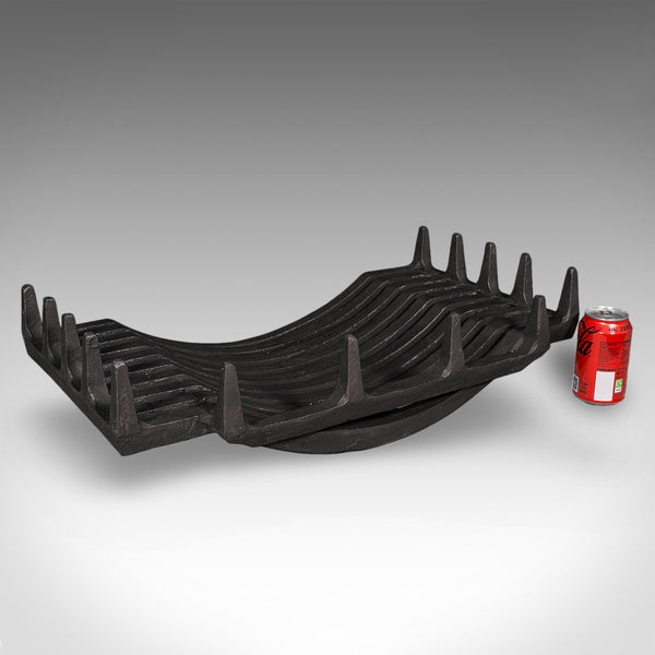 Antique Fireplace Hearth Set, English, Fire Basket, Andirons, Victorian, C.1870