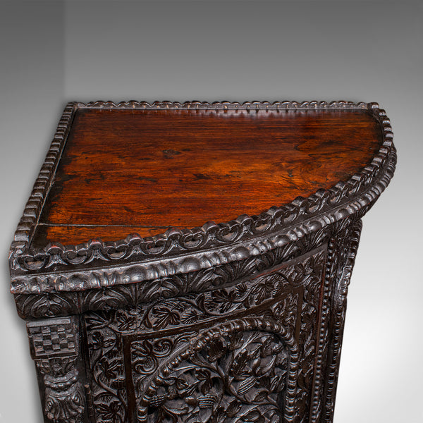 Antique Veranda Gin Cabinet, Ceylon, Teak, Corner Cupboard, Victorian, C.1880