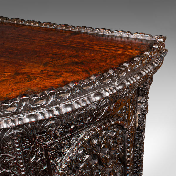 Antique Veranda Gin Cabinet, Ceylon, Teak, Corner Cupboard, Victorian, C.1880