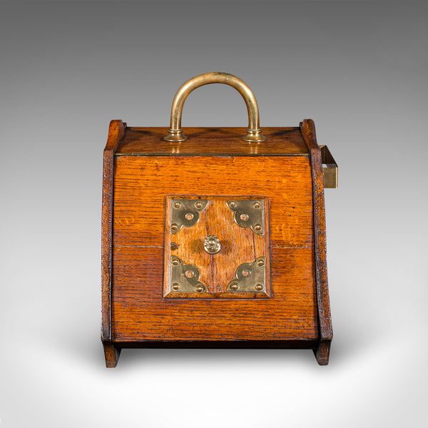 Antique Coal Purdonium, Scottish, Oak, Fireside Store, Gothic Revival, Victorian