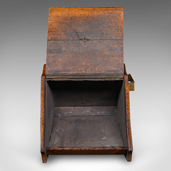 Antique Coal Purdonium, Scottish, Oak, Fireside Store, Gothic Revival, Victorian