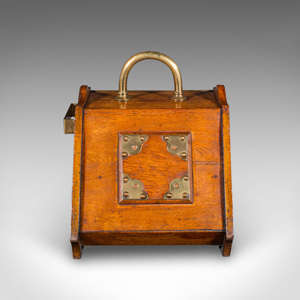 Antique Coal Purdonium, Scottish, Oak, Fireside Store, Gothic Revival, Victorian