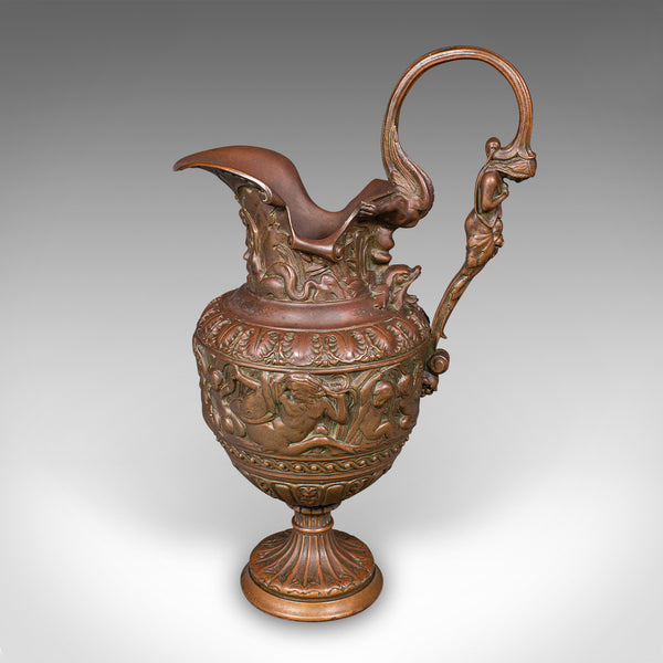 Pair of Antique Display Urns, Italian, Bronze, Ewer, Grand Tour Decor, Victorian