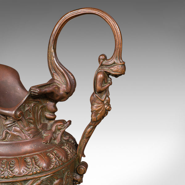 Pair of Antique Display Urns, Italian, Bronze, Ewer, Grand Tour Decor, Victorian