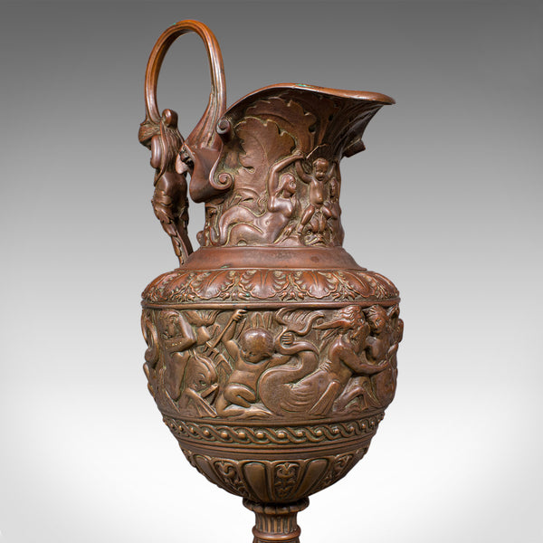 Pair of Antique Display Urns, Italian, Bronze, Ewer, Grand Tour Decor, Victorian