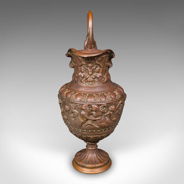 Pair of Antique Display Urns, Italian, Bronze, Ewer, Grand Tour Decor, Victorian